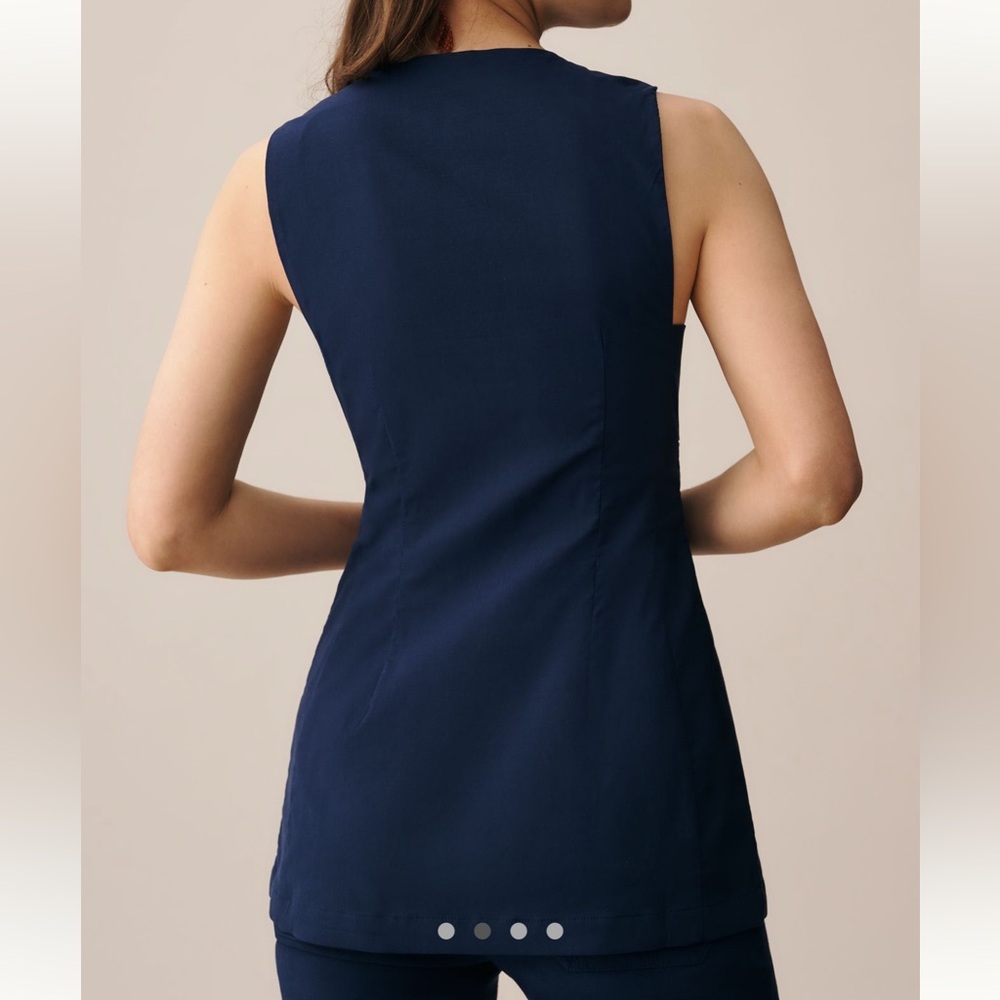 Anthropologie Maeve Vest Deep V Button Front Navy SIZE XL NEW - Picture 2 of 10